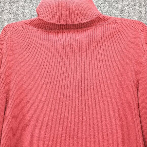 Icelandic Design Women's Sweater Red Medium Cotton Knit Turtleneck Pullover - Picture 4 of 12